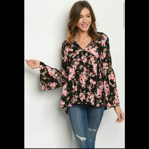 A Girl Thing Black Floral Shirt - Picture 2 of 5